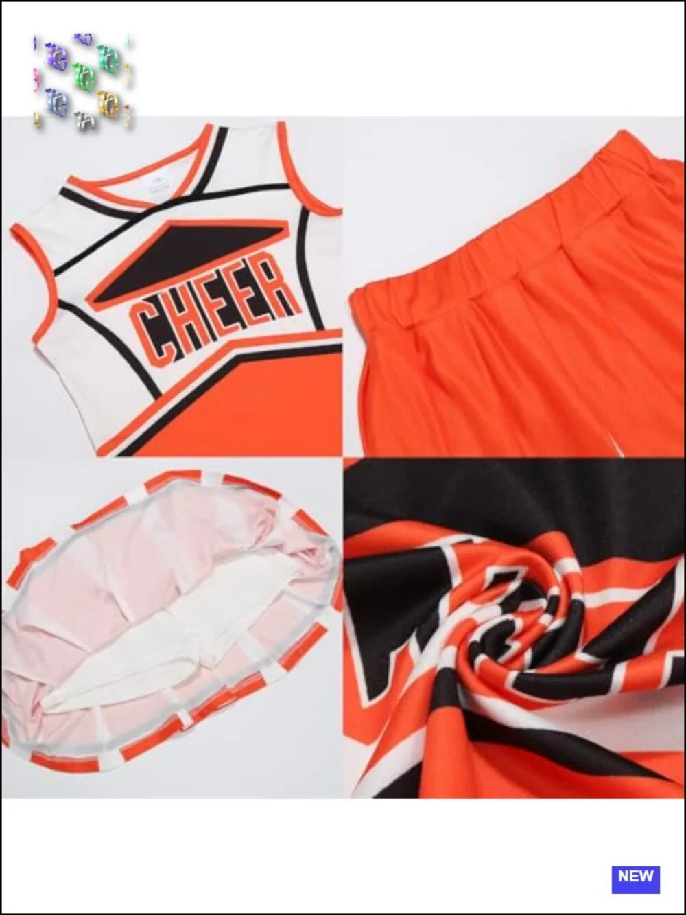 Girls Cheerleader Costume Kids Cheerleading Uniform Halloween Set